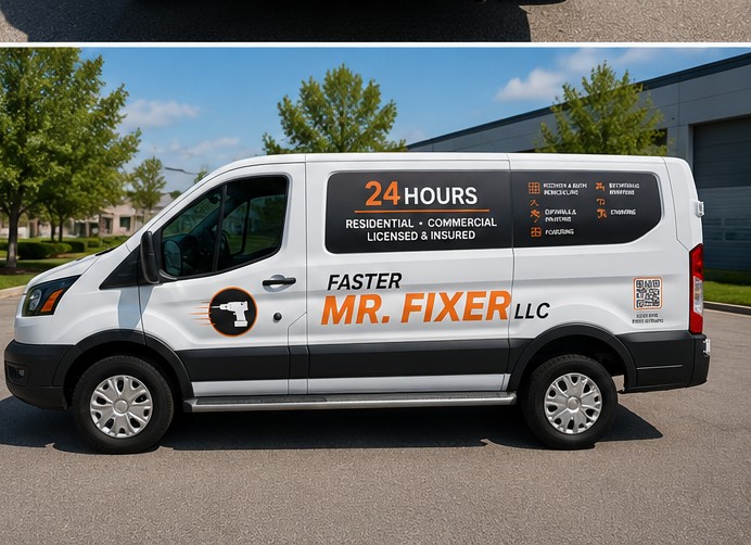 Faster Mr Fixer van front angle
